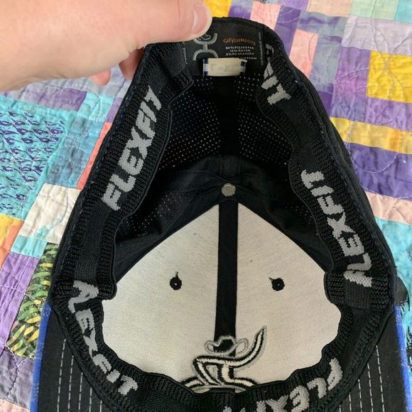 Get Your Hooey Stretch Fitted FlexFit Trucker Hat Cap Size L-XL Blue And Black - Picture 5 of 6